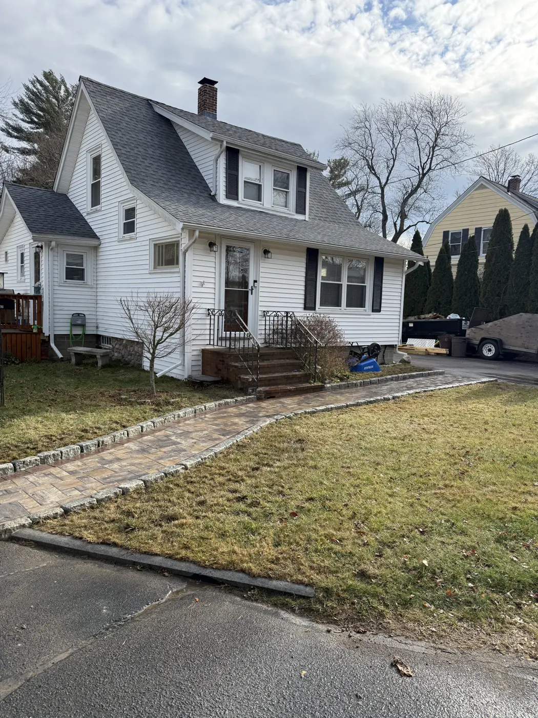 Mowed side lawn